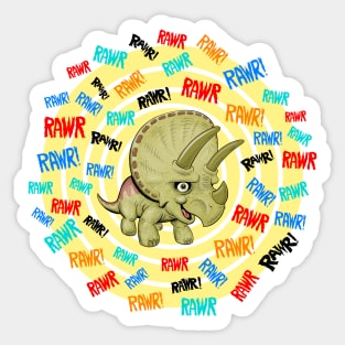 Triceratops Rawr Sticker